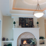 Fireplace with tole and crescent accent