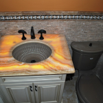 Powder Room with Custom Tile