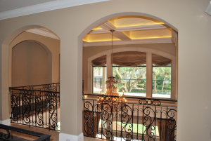 Open Foyer with Metal Bannisters
